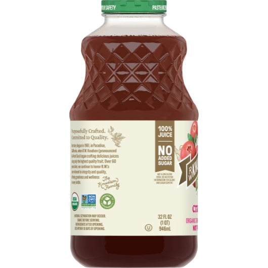 RW Knudsen Organic Cranberry Juice, 6 x 32 fl oz Case - Juices - image 2