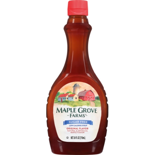 Maple Grove Sugar Free Maple Flavored Syrup Bottle, 12 x 24 fl oz Case - DOT product image 7
