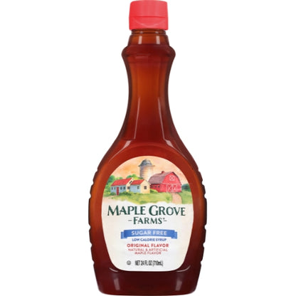 Maple Grove Sugar Free Maple Flavored Syrup Bottle, 12 x 24 fl oz Case - DOT product image 7
