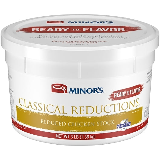 Minors Classical Reduction Gluten Free Reduced Chicken Stock, 4 x 2.998 lb Case - Pantry Ingredients