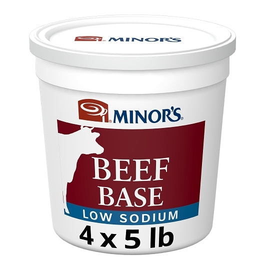 Nestle Minors Low Gluten Free No MSG Added Low Sodium Beef Base, 4 x 5.004 lb Case - Prepared Foods