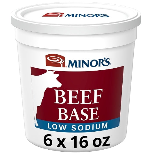 Nestle Minors Low No Added MSG Gluten Free Low Sodium Beef Base, 6 x 1 lb Case - Prepared Foods