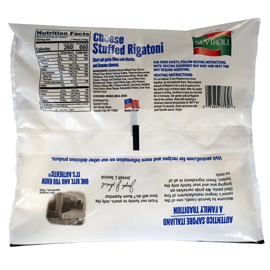 Seviroli Foods Stuffed Rigatoni, 12 x 12 oz Case - DOT product image 3