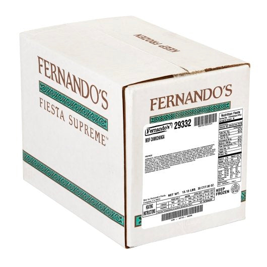 Fernando's SHREDDED BEEF CHIMICHANGAs, 1 x 30 each Case - DOT product image 3