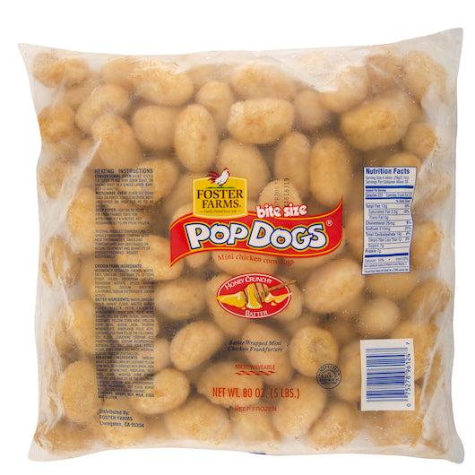Foster Farms Mini Chicken Corndogs, 2 x 5 lb Case - Frozen Meat & Seafood