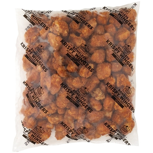 Foster Farms Krispy Wingers Breaded Spicy Boneless Wings, 2 x 5 lb Case - Frozen Meat & Seafood