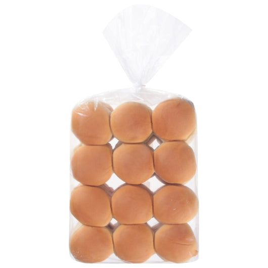 European Bakers 2.9 Inch Sliced White Bread Mini Hamburger Buns, 8 x 24 each Case - Breads, Rolls & Buns