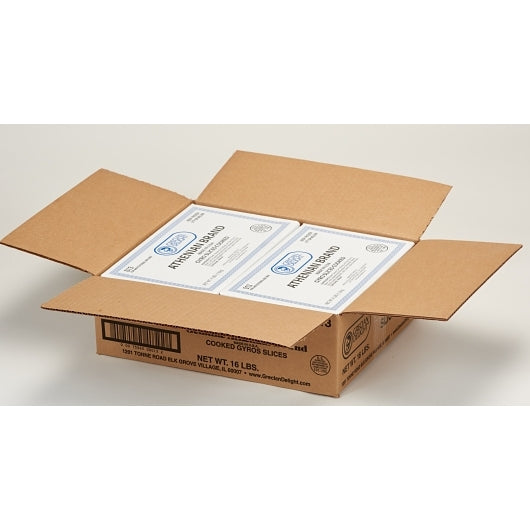 Gyro Athens Style Cooked Athenian Gyros Slice, 4 x 4 lb Case - DOT product image 2