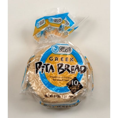 Grecian New York 7 Inch New York Style Pita Bread, 12 x 3.3 oz Case - Breads, Rolls & Buns