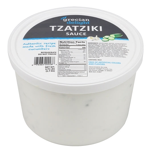 Grecian Delight Gyro Tzatziki Sauce, 4 x 3.75 lb Case - Condiments & Sauces