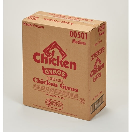 Grecian Delight Chicken Medium Cooked Gyro Cone, 2 x 19 lb Case - Frozen Meat & Seafood