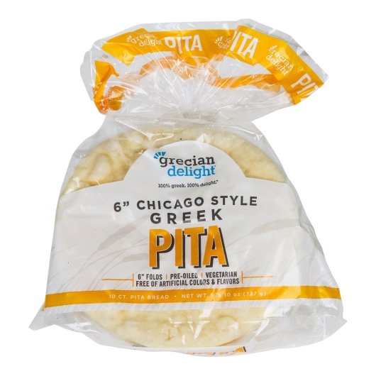 Grecian Delight 6 Inch Chicago Style Pita Fold, 12 x 10 ct Case - Breads, Rolls & Buns
