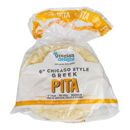 Grecian Delight 6 Inch Chicago Style Pita Fold, 12 x 10 ct Case - Breads, Rolls & Buns
