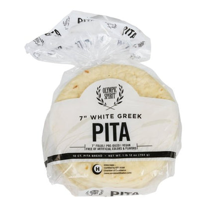 Grecian Delight 7 Inch Thin White Pita Bread, 12 x 10 x 10 ct Case - Breads, Rolls & Buns
