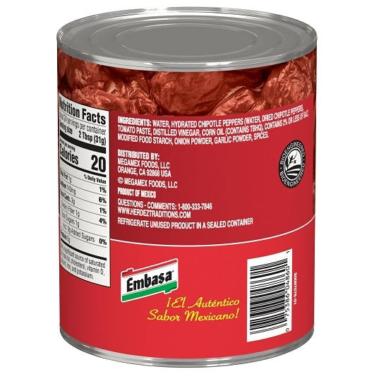 Embasa Chipotle Peppers in Adobo Sauce, 12 x 26 oz Case - DOT product image 7