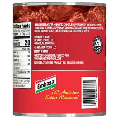 Embasa Chipotle Peppers in Adobo Sauce, 12 x 26 oz Case - DOT product image 8