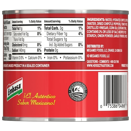Embasa PEPPERS CHIPOTLE, 12 x 12 oz Case - DOT product image 8