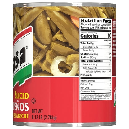 Embasa Sliced Jalapenos in Escabeche, 6 x 98 oz Case - DOT product image 6