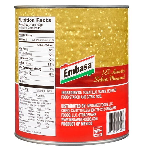 Embassa Crushed Tomatillos , 6 x 98 oz Case - DOT product image 6
