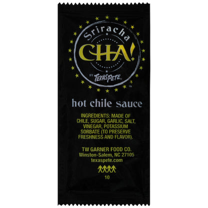 Texas Pete Cha! Sriracha Hot Chile Sauce Hot Sauce Single Serve Packets, 1 x 200 each Case - Condiments & Sauces