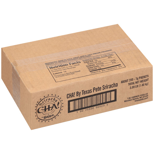 Texas Pete Cha! Sriracha Hot Chile Sauce Hot Sauce Single Serve, 1 x 200 each Case - DOT product image 5