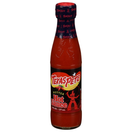 Texas Pete Hotter Hot Sauce Bottle, 12 x 6 fl oz Case - Condiments & Sauces