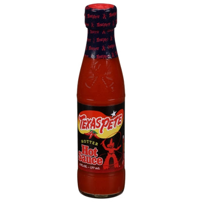 Texas Pete Hotter Hot Sauce Bottle, 12 x 6 fl oz Case - Condiments & Sauces