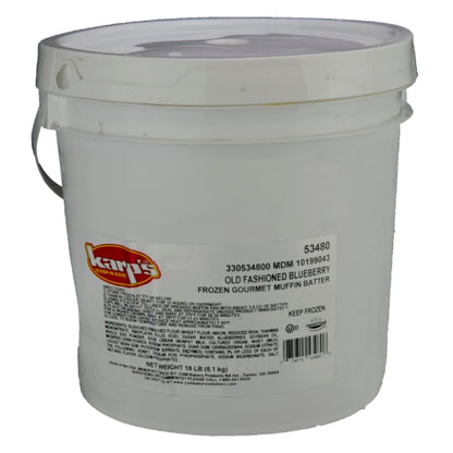 Baker and Baker Scoop-N-Bake Old Fashion Blueberry Muffin Batter, 1 x 18 lb Case - GS1 closed shipping case image