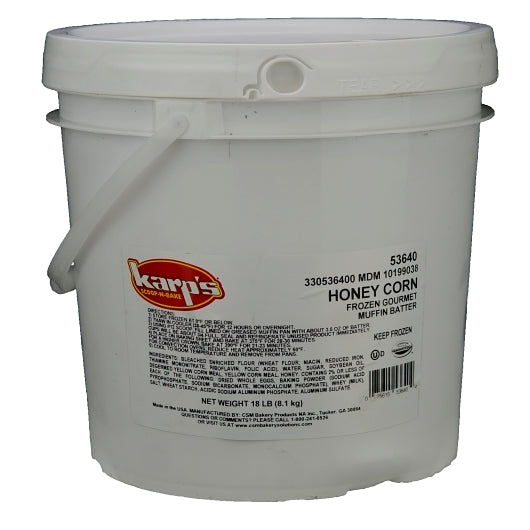Baker and Baker Scoop-N-Bake Honey Corn Muffin Batter, 1 x 18 lb Case - GS1 closed shipping case image