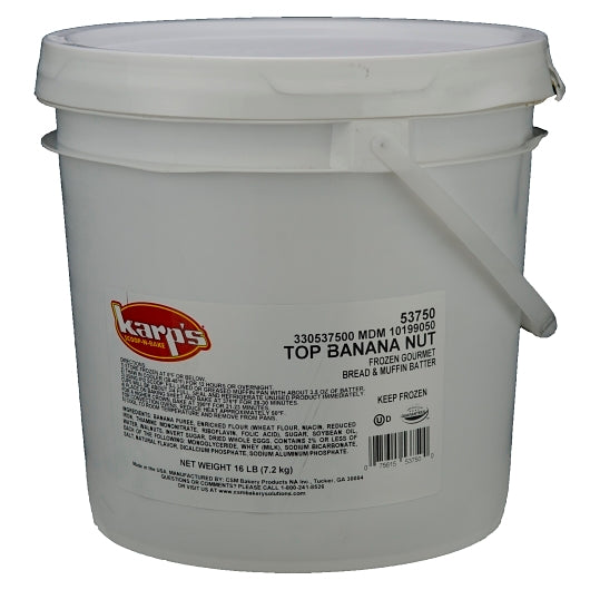 Baker and Baker Scoop-N-Bake Banana Nut Muffin Batter, 1 x 16 lb Case - GS1 closed shipping case image