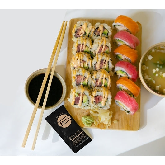 San J Organic Tamari Soy Sauce Packets, 200 x 0.25 fl oz Case - DOT product image 3