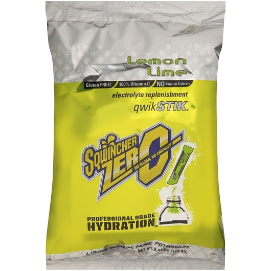 Sqwincher Lemon Lime Qwik Stick Electrolytes, 10 x 50 x 0.11 oz Case - Nutritional