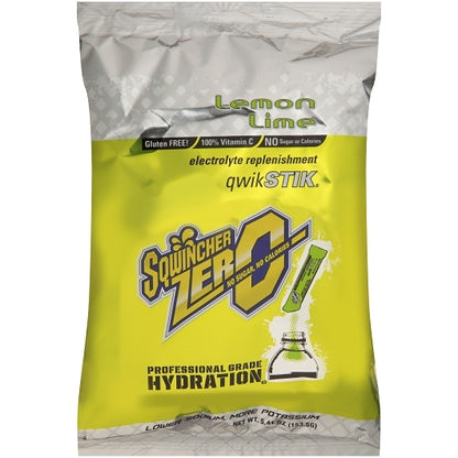 Sqwincher Lemon Lime Qwik Stick Electrolytes, 10 x 50 x 0.11 oz Case - Nutritional
