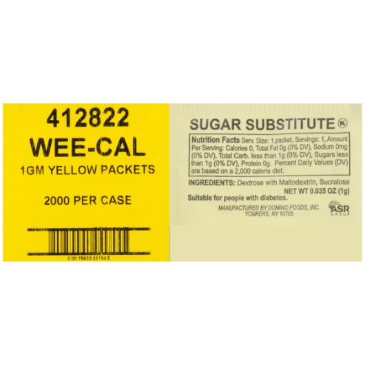 Commodity Sugar & Domino Yellow Packets Sugar, 2000 x 2000 each Case - DOT product image 8
