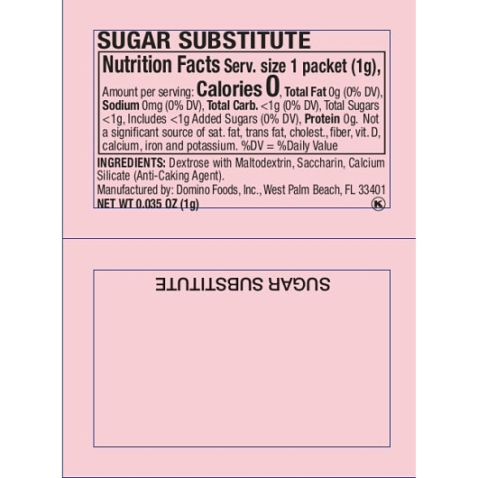 Domino Commodity Sugar Substitute Pink Packets, 2000 x 2000 each Case - DOT product image 6