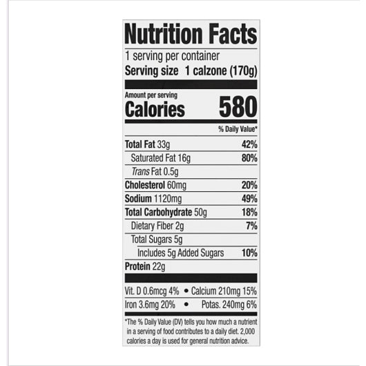 Carando Pepperoni Calzone, 12 x 6 oz Case - Prepared Foods