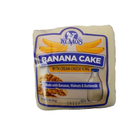 Nemo's Cake Banana Square Banana Cake with Cream Cheese Icing, 6 x 6 x 3 oz Case - Bakery & Desserts