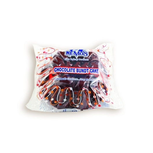 Nemo's Chocolate Bundt Individually Wrapped Chocolate Bundt Cake with Chocolate Icing, 12 x 4 oz Case - Bakery &