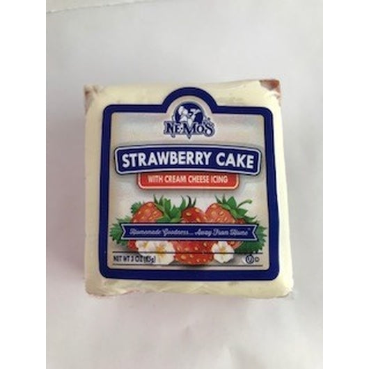 Nemo's Strawberry Cake Square with Cream Cheese Icing, 6 x 6 x 3 oz Case - Bakery & Desserts