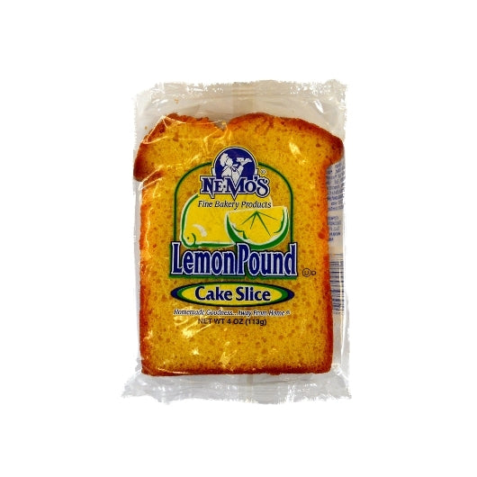 Ne-Mos Lemon Cake Lemon Pound Cake Slices, 12 x 4 oz Case - Bakery & Desserts