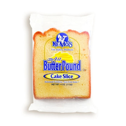 Nemo's All Butter Pound Cake Slices, 12 x 4 oz Case - Bakery & Desserts