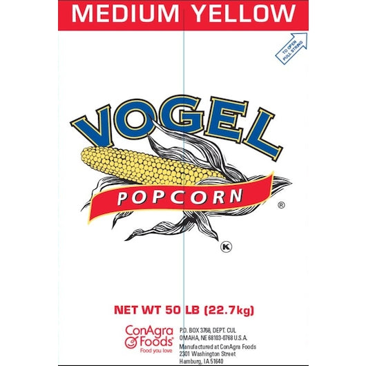 Vogel Medium Yellow Popcorn Bag, 1 x 50 lb Case - Popcorn, Pretzels & Snack Mix