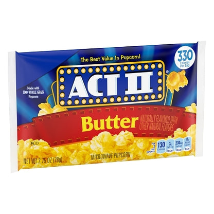 ACT II Microwave Popcorn Tray Butter, 4 x 18 x 2.75 oz Case - Alternate product angle or state