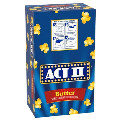 ACT II Microwave Popcorn Tray Butter, 4 x 18 x 2.75 oz Case - Alternate product angle or state