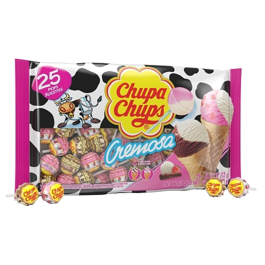 Chupa Chups Cremosa Lollipops, 12 x 25 PC Case - Candy & Confections