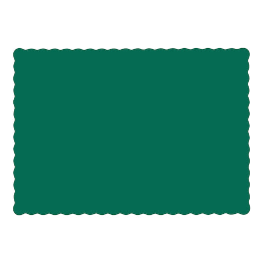 Hoffmaster 9.5 Inch X 13.5 Inch Hunter Green Paper Placemat, 1 x 1000 each Case - Plates Bowls