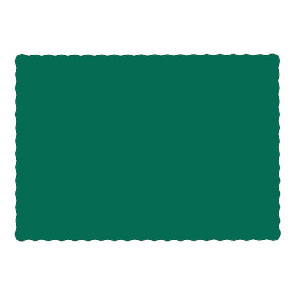 Hoffmaster 9.5 Inch X 13.5 Inch Hunter Green Paper Placemat, 1 x 1000 each Case - Plates Bowls