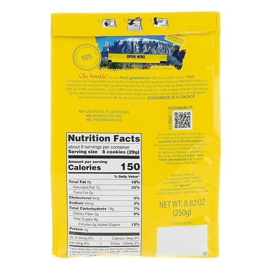 Loacker Quadratini Lemon, 6 x 8.82 oz Case - Bakery & Desserts