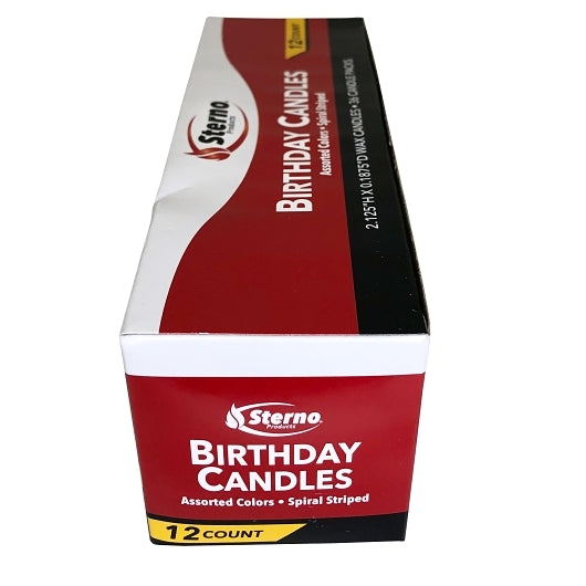 Sterno Candle Lamp Spiral Stripe Birthday Candle, 12 x 12 x 36 ct Case - DOT product image 5