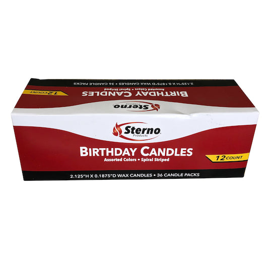 Sterno Candle Lamp Spiral Stripe Birthday Candle, 12 x 12 x 36 ct Case - DOT product image 7